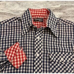 Vintage Levi's Gentleman's Jeans Gingham Check Button Up Shirt Mens Size M